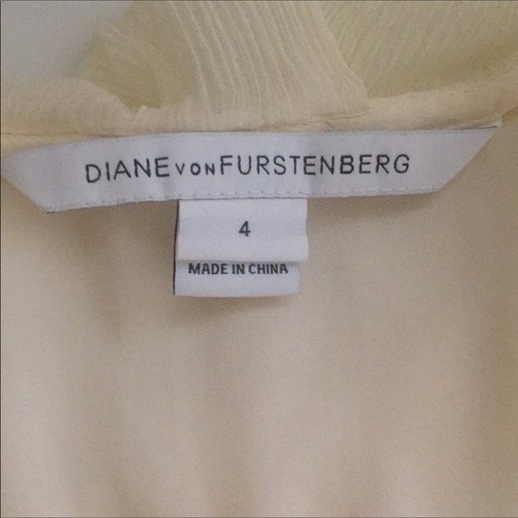 Diane Von Furstenberg Silk Blouse Peasant Top - Picture 5 of 7